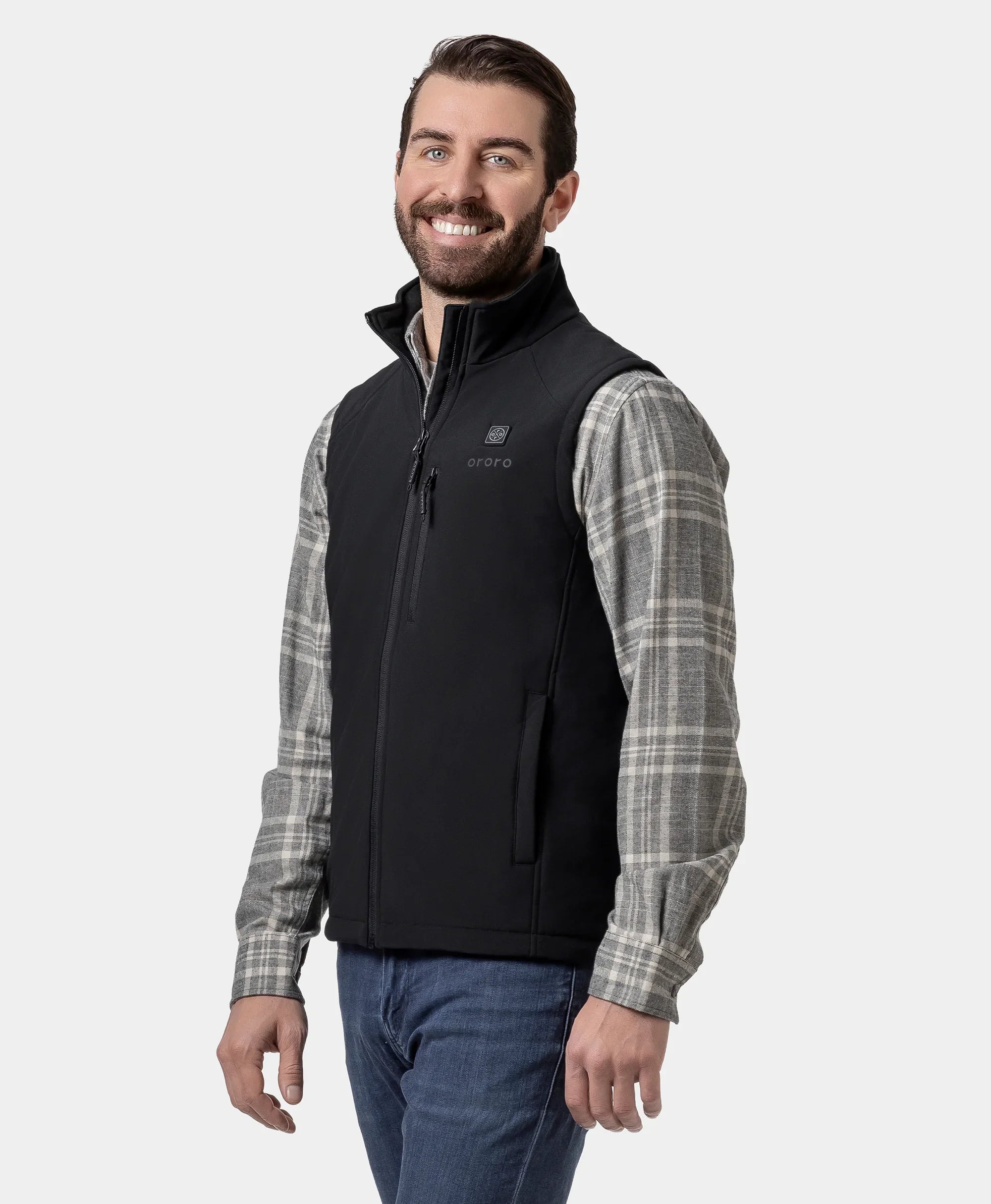 ORORO Heated Men's Heated Softshell Vest - Lower Back Heating - Image 3