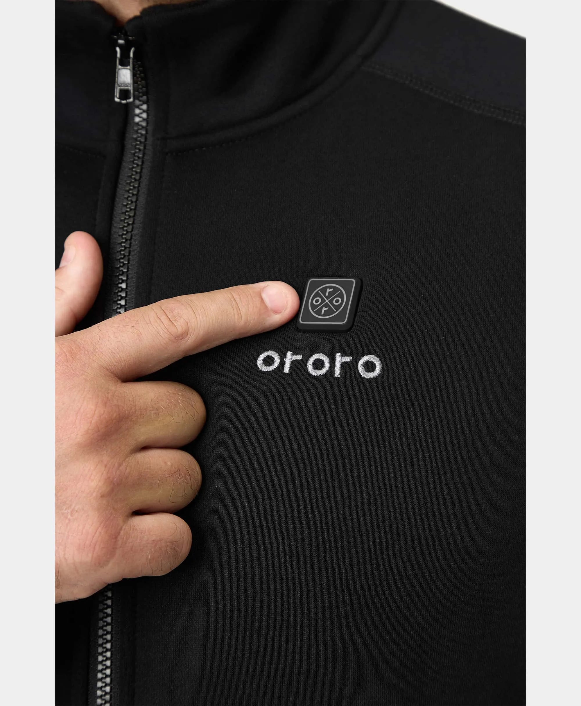 ORORO Heated (Open-box) Florence Men's Heated Fleece Jacket - Black (Battery Set Not Included) - Image 7