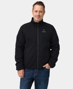 Alternative view of ORORO Heated (Open-box) Florence Men's Heated Fleece Jacket - Black (Battery Set Not Included)