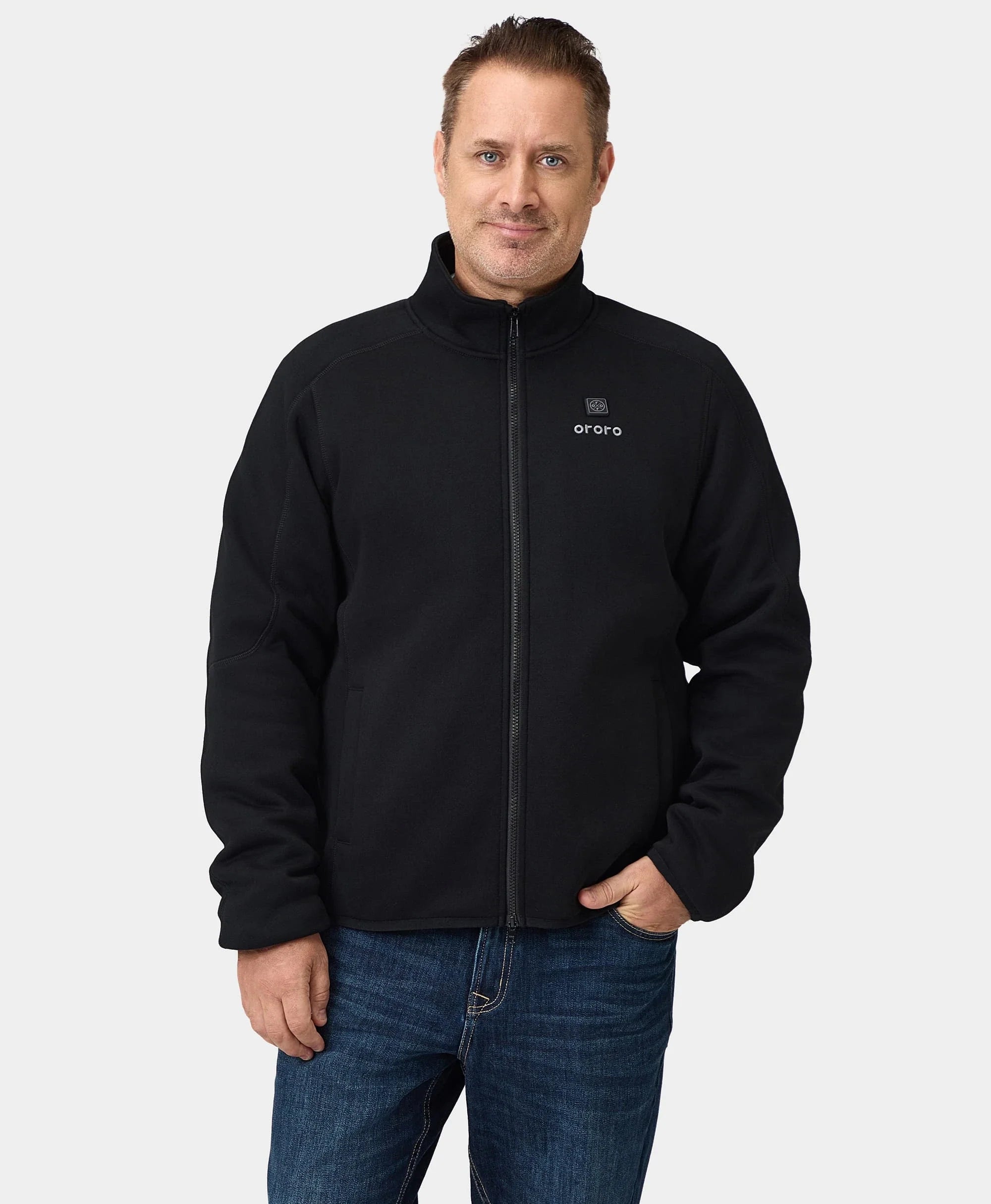 ORORO Heated (Open-box) Florence Men's Heated Fleece Jacket - Black (Battery Set Not Included) - Image 2