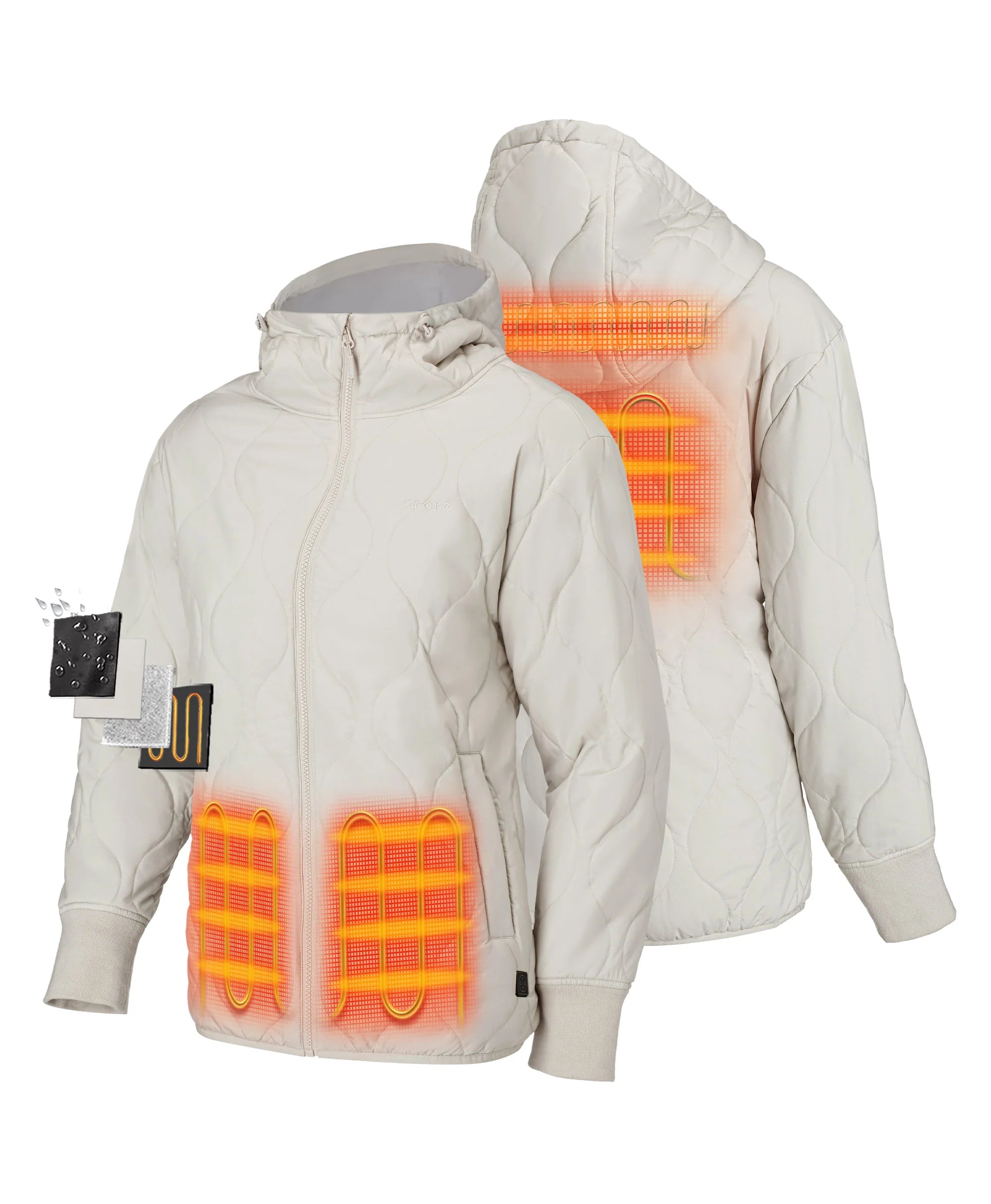 ORORO Heated Stargazer Women's Heated Quilted Hoodie Jacket (ORORO Heated Final Sale) - Image 16