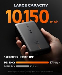Alternative view of ORORO Heated PD 10K Rechargeable Battery (USB-C, 45W Power Delivery)