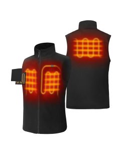Alternative view of ORORO Heated Men's Heated Fleece Vest - Black (ORORO Heated Final Sale)