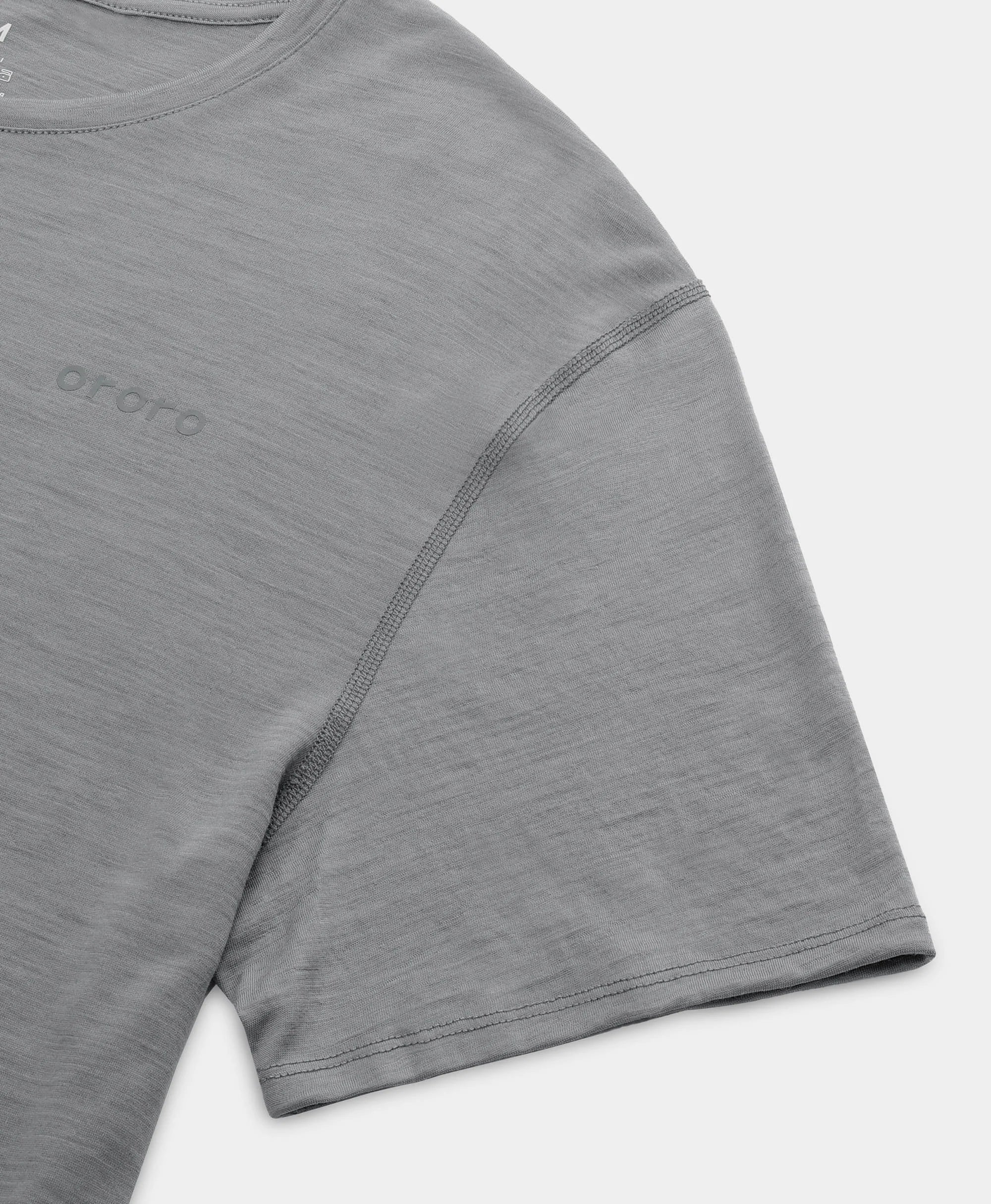 ORORO Heated Men’s Short Sleeve 100% Wool T-Shirt - Image 16