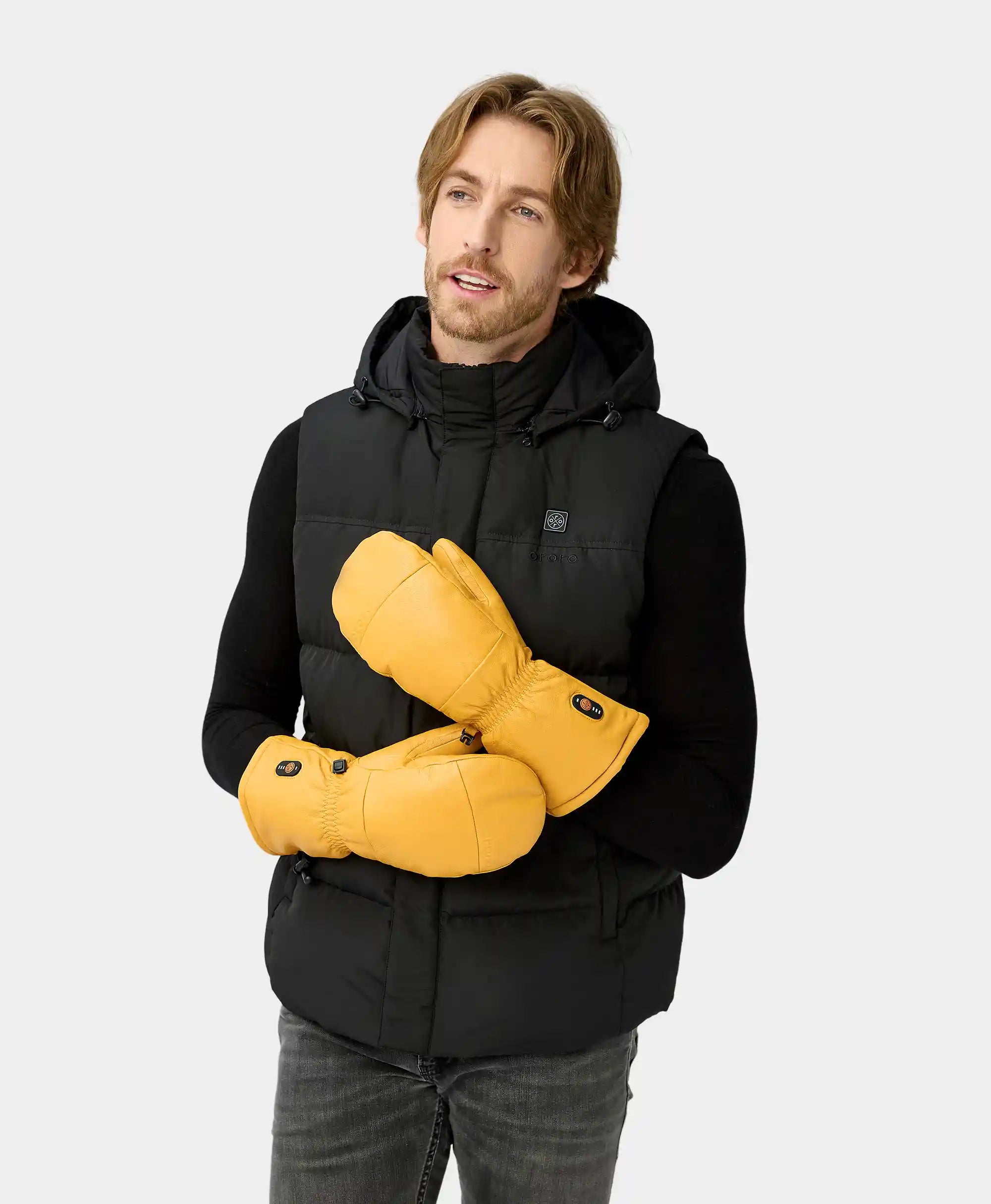 ORORO Heated (Open-box) Duluth Unisex Heated Leather Chopper Mittens - Image 4