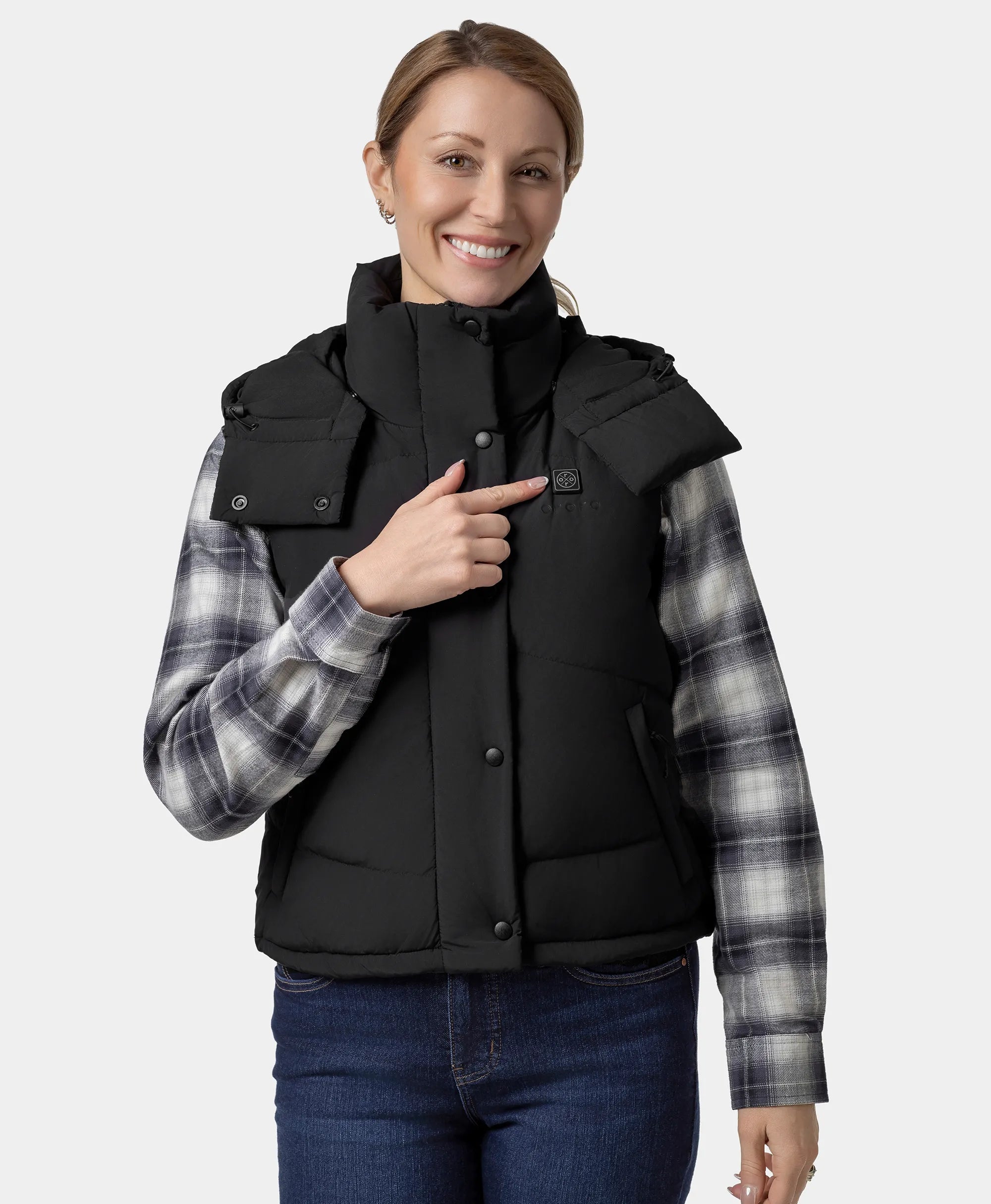 ORORO Heated Women's Heated Cropped Puffer Down Vest - Image 5