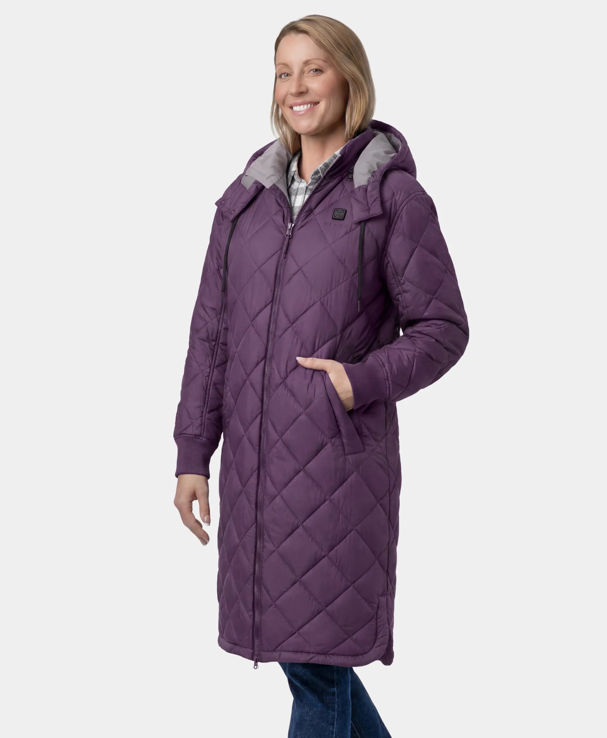 ORORO Heated Uptown Women's 4-Zone Heated Parka w/ Removable Hood - Image 4