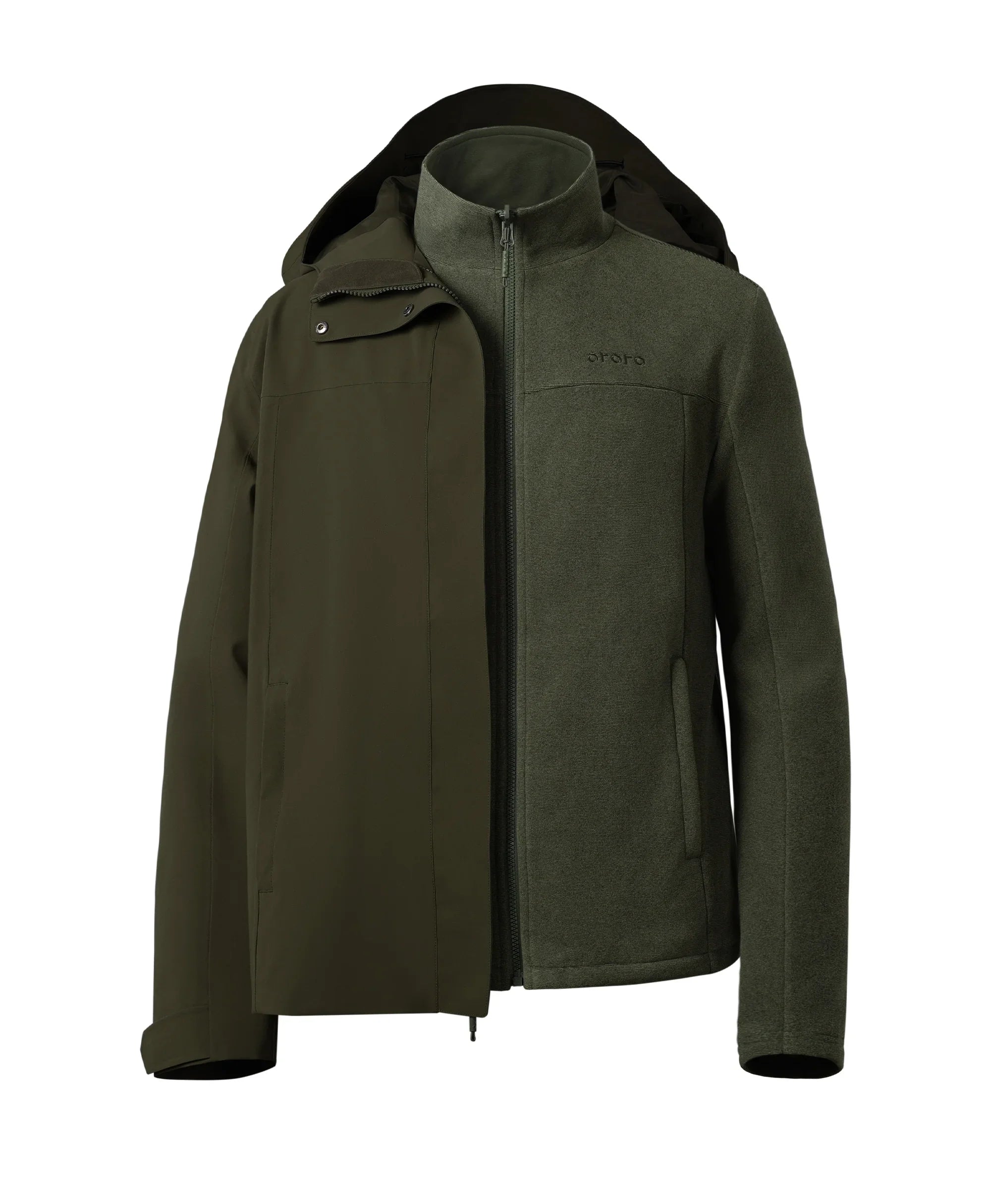 ORORO Heated River Ridge Men’s 3-in-1 Heated Jacket with Fleece Liner - Image 16
