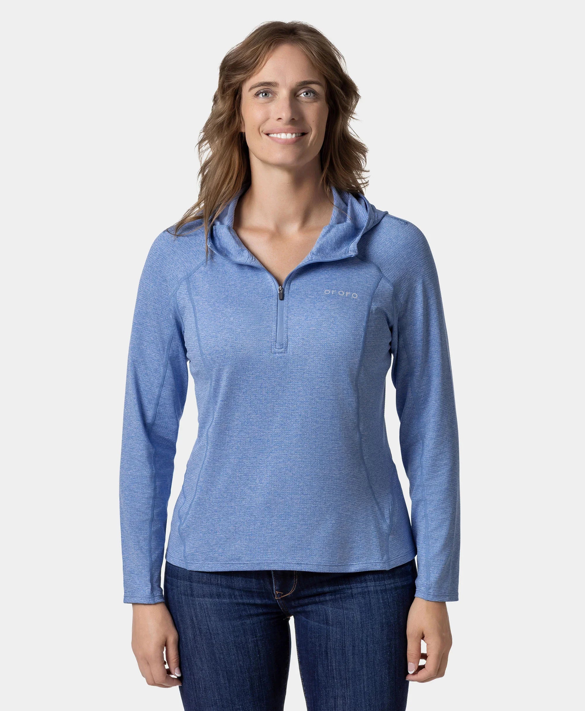 ORORO Heated Women’s TechTrail ¼-Zip Hoodie - Image 41