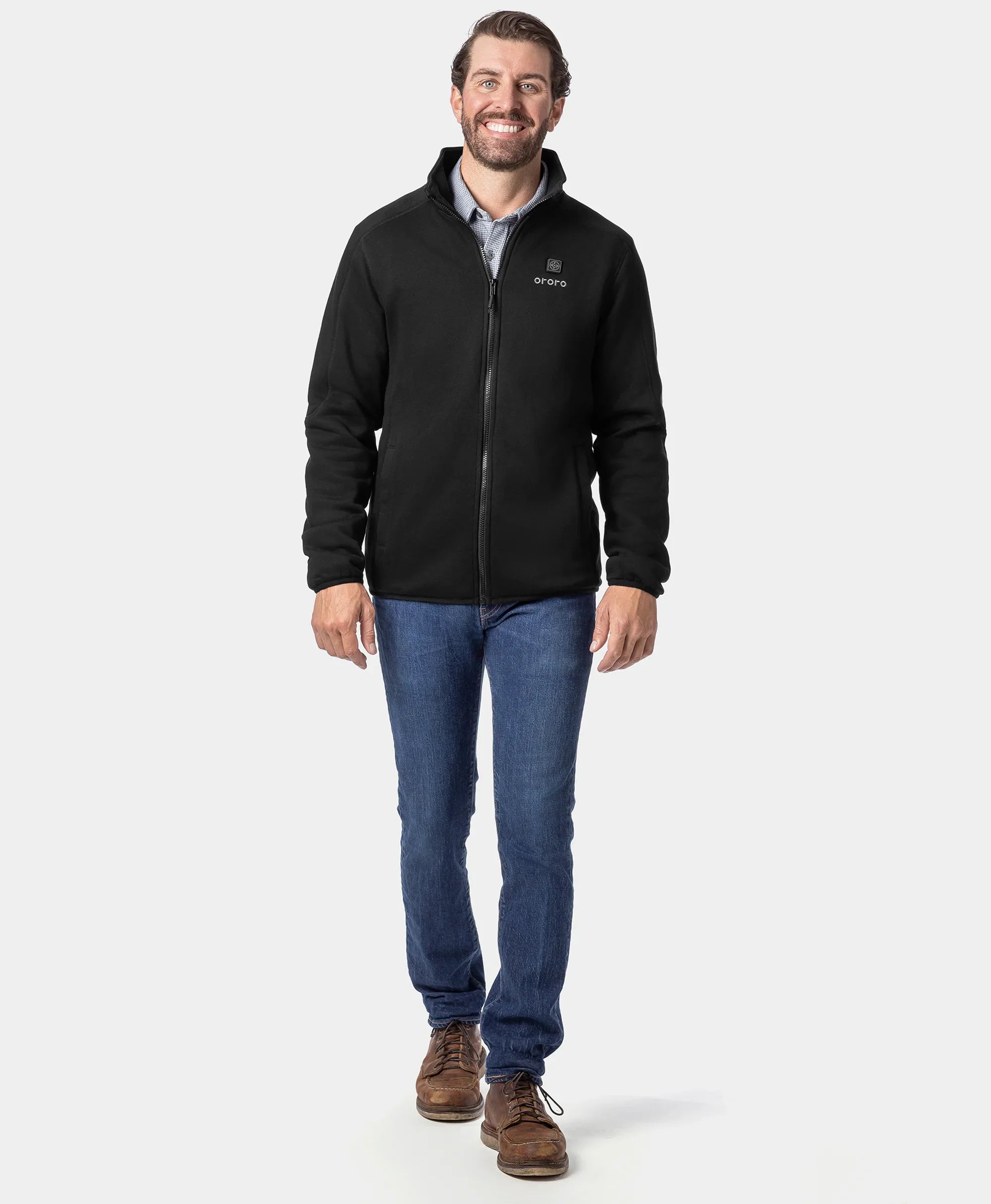 ORORO Heated Men's Heated Full-Zip Fleece Jacket - Image 12